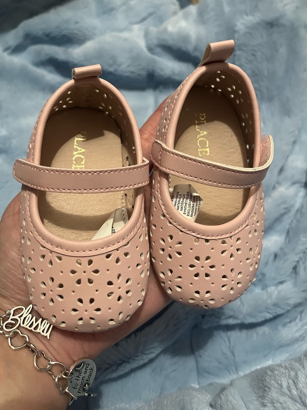 The Children's Place Pink Perforated Mary Jane Baby Walker Shoes